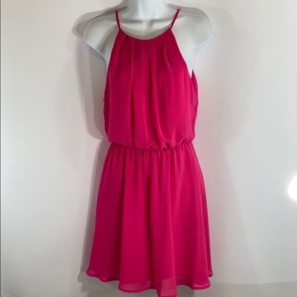 Lush Hot Pink Halter Dress Size Small - Picture 6 of 14
